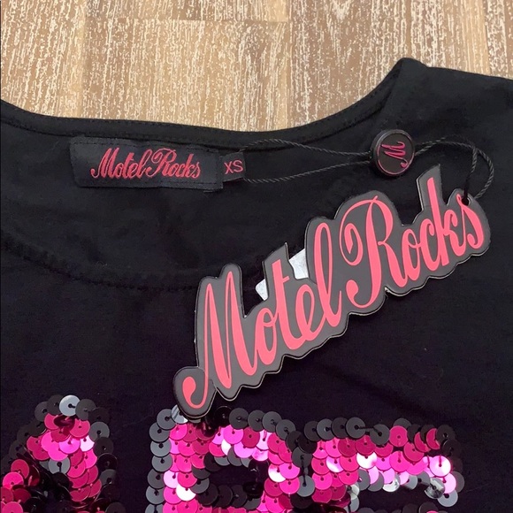 Black BABE Motel Rocks Dress XS New With Tags - Picture 2 of 4